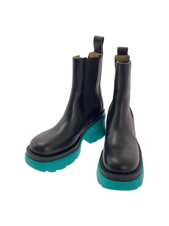 Bottega Veneta Flash Ankle Boots Side Gore 39 Black Green display picture 3